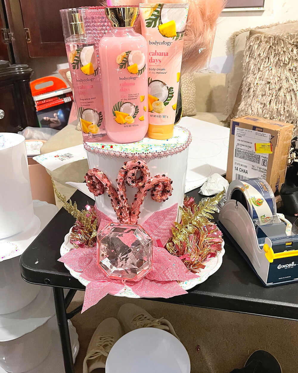 A tower, before it is wrapped