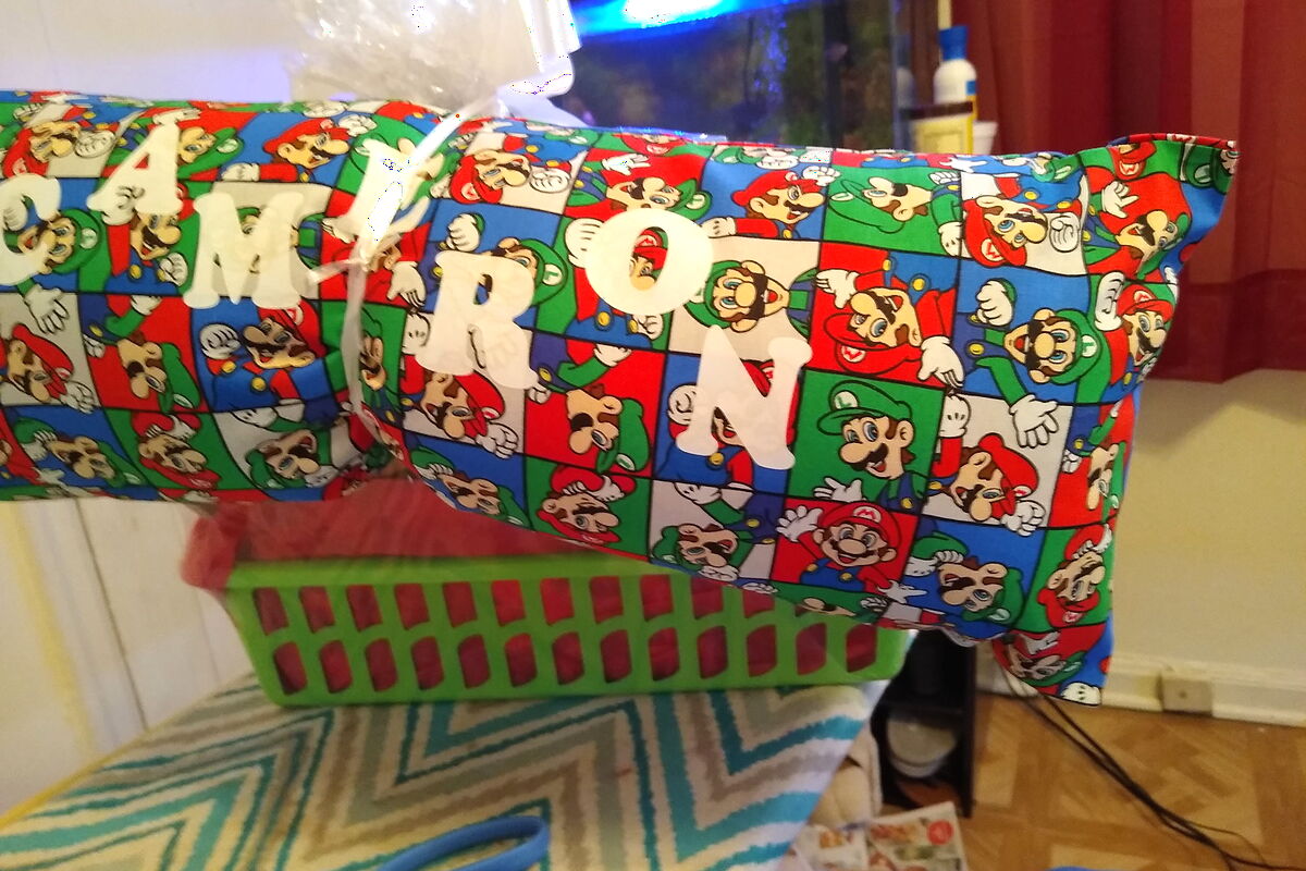 Pillow first, basket around it